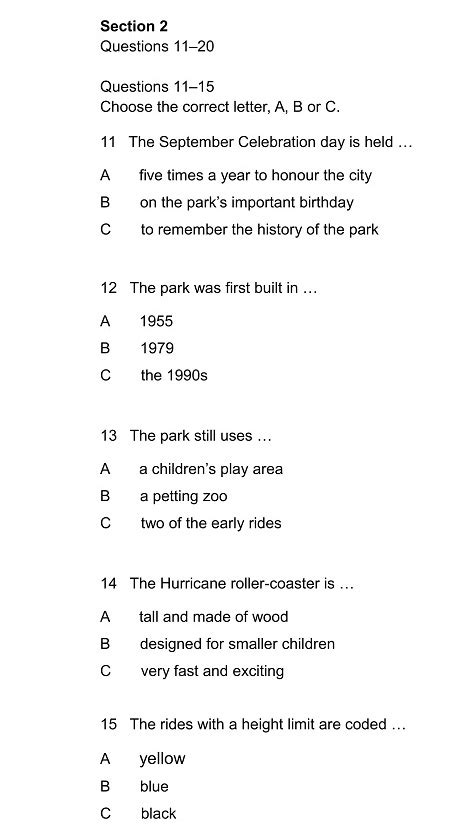 Listening Practice Section.